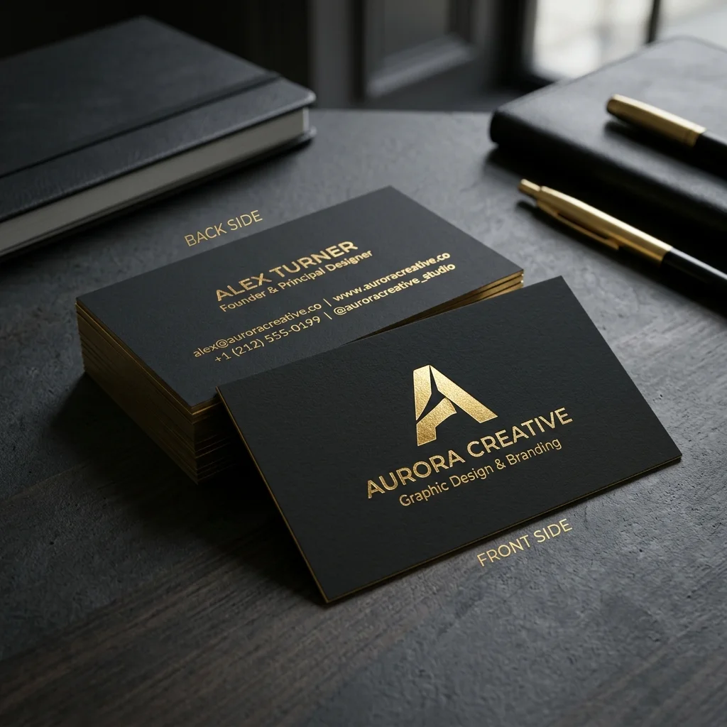 Premium black and gold business card design