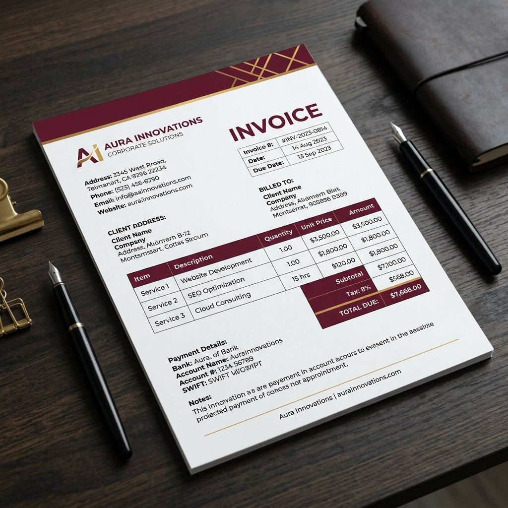 Custom branded invoice design
