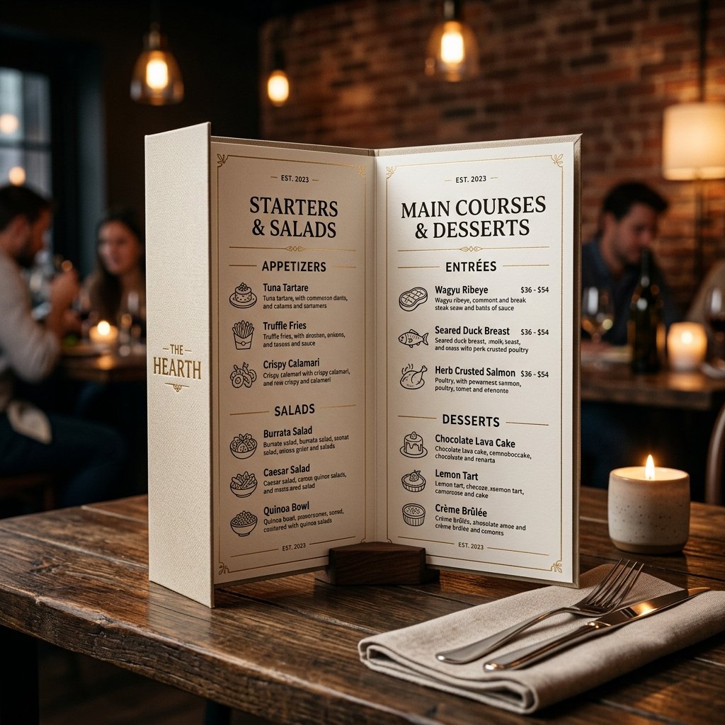 Custom restaurant menu design